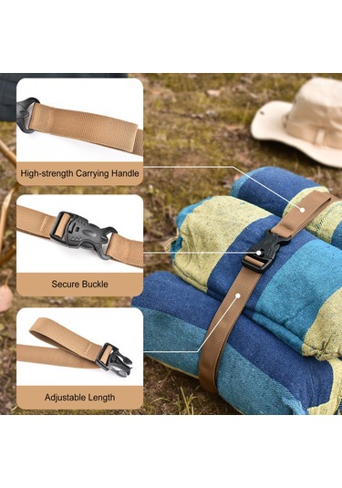 Padalink Kahverengi Kamp Turizm Paketleme Kayışları - 4 Adet 135x2.5cm Pp Kumaşlı Taşıma Bağlama Aletleri