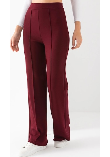 Ahves Çımalı İspanyol Paça Pantolon 1590 - Bordo Bordo