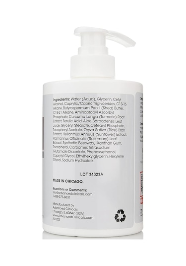 Advanced Clinicals Vitamin C + Turmeric Yüz ve Vücut Kremi 444 ML