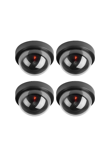 4 Adet Led Işıklı Dome Kamera Taklit_Sahte_Tavan Caydırıcı Kamera
