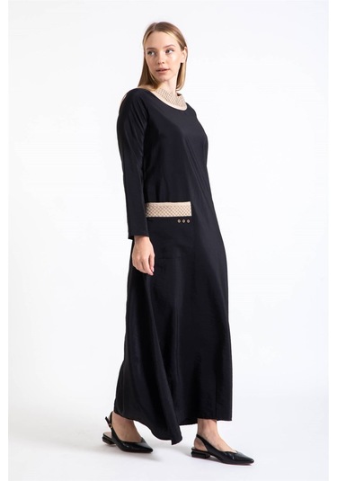 Paraşüt Kumaş Elbise Siyah-siyah