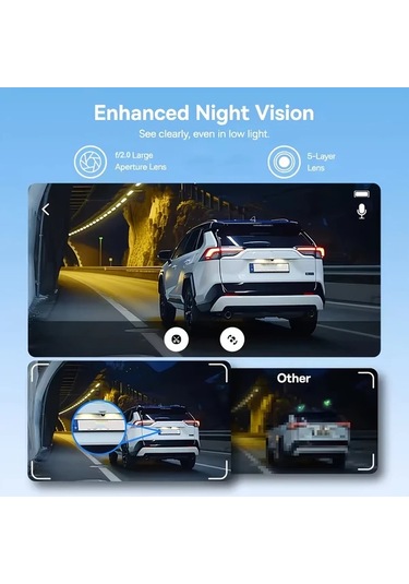 Xuweiwei F410 Dual Lens Kayitci 3 Ips Hd Ekran 170 Genis Aci 1080p 720p Hd Gece Gorusu 24 7 Park Izleme G Sensor