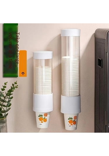 Dashanshop Duvar Tipi Toz Geçirmez Matara Dispanseri Uzun Beyaz Şeffaf Turuncu Aksanlı 2 Model Beyaz