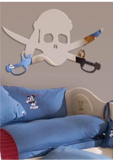 Karaib Korsanları Korsan Kuru Kafa Iskeletor Dekoratif Ayna