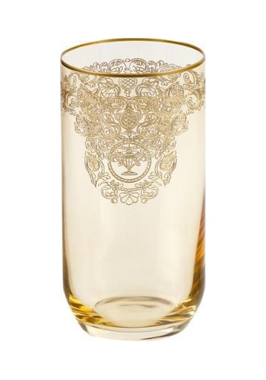 Bohemia Queen  Meşrubat Bardak Amber Mat Altın 6 'Lı