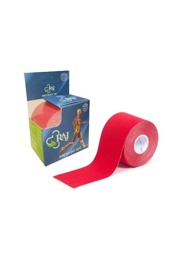 Raj Kinesio Tape  Sporcu Bandı Kırmızı 5 M x 5 CM