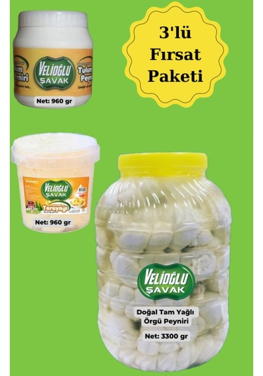 Velioğlu Şavak Ekonomik Peynir Tereyağ Paketi 3'lü