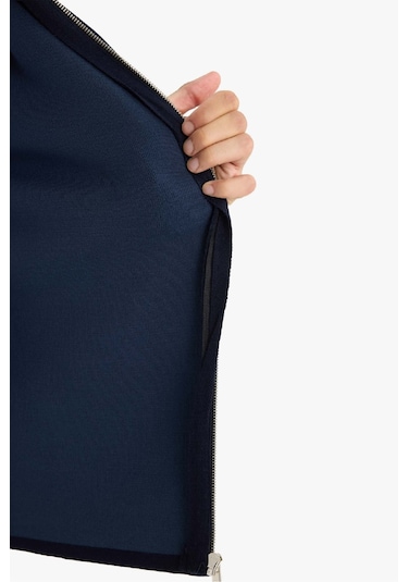 Defacto Standart Fit Polo Yaka Triko Hırka D3592ax25wnnv64 Lacivert