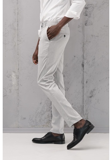 Slimfit Pamuklu Likralı Esnek Mevsimlik Kumaş Pantolon gri