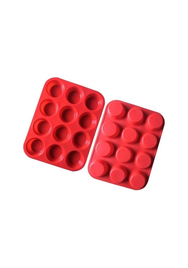 Turuncu Silikon Muffin Tavası Seti - Cupcake Tavaları 12 Bardak Silikon Pişirme Kalıpları, Bpa İçermeyen% 100 Gıda Sınıfı, Sıkıştırma Testi Onaylandı