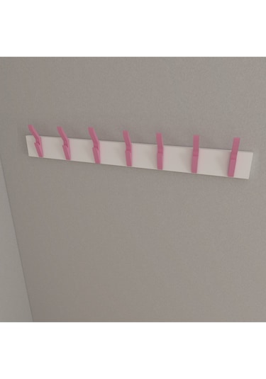 Hepsi3boyutlu Modern Duvar & Kapı Kanca Askılık - 7 Adet Pembe Kanca Askılık - Model No : 3 Pembe