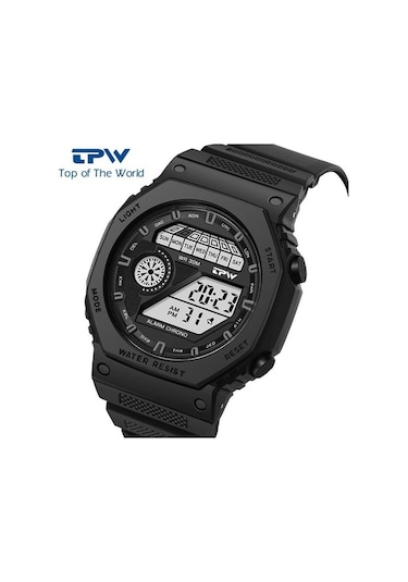 Yingfu Black Tpw Upper Brand Men Digital Watches Fashion Sports Men Band Watches Men Led Screen Watches Siyah
