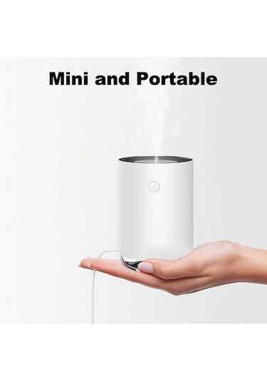 Padalink Beyaz Mini Nemlendirici: Sürekli/aralıklı Sprey Modu, Gece Işığı, Otomatik Kapanma, 220ml Kapasite, Ultra Sessiz