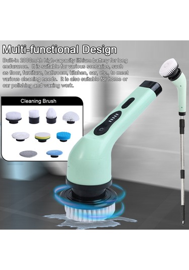 Yaozixa Elektrikli Çok İşlevli Temizleme Fırçası Ev Mutfak Banyo Cam Temizleme Fırçası Uzun Ve Kısa Çift Amaçlı Fırça El