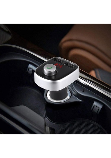 A20 Çift Usb Şarj Bluetooth Fm Verici Mp3 Çalar Araç Kiti, Eller Serbest Arama Ve Tf Kart Ve U Disk Siyah Desteği