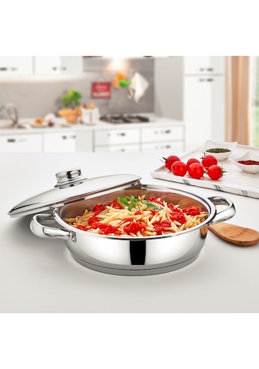 Gülsan Mega Basık Çelik Tencere Pilav Tenceresi 28 CM
