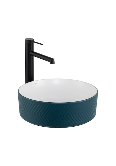 Lena - Tezgah Üstü Lavabo Mat Yeşil&parlak Beyaz - E-w5002yb- Yeşil