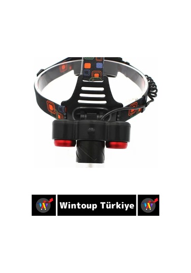 Profesyonel Kamp Avcı Balıkçı Deprem Güçlü Işık 4 Mod Aydınlatma Şarjlı 6000 Lümen Kafa Lambası Çok Renkli