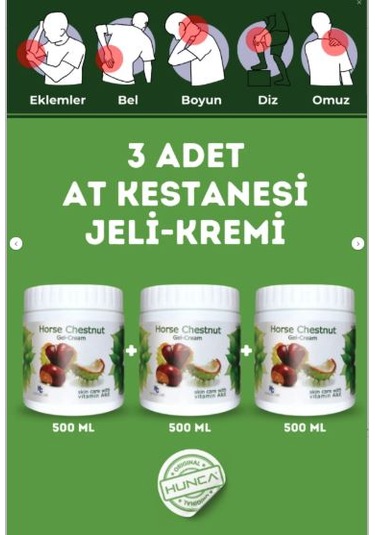 Celestıque At Kestanesi Jeli Kas ve Eklem Masaj Kremi 3 x 500 ML