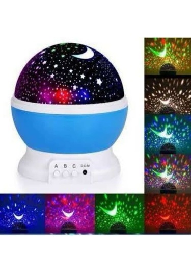 Yıldız Görünümlü Gece Lambası Renkli Masa Lambası Gökyüzü Projeksiyon Çok Renkli
