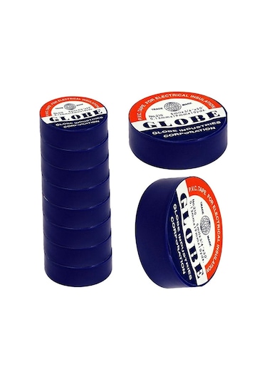 Globe Pvc Elektrik İzolasyon Bant "0.13x19x10yrds" Lacivert 10'lu Paket