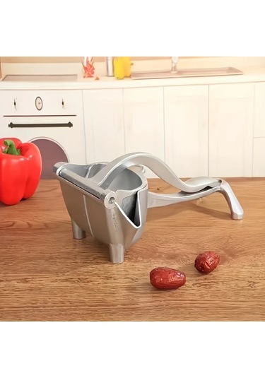 Chuangyinshop Silvery Manuel Sıkacak, Limon Sıkacağı, 4 Mevsim Kullanılabilir Çok Amaçlı Meyve Sıkacak Gümüş