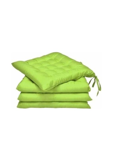 Flybuy Bahçe Sandalyesi Minderi Seti - 4'lu - Elma Yeşili - Dış Mekan Kullanımı İçin Uygun - 40x40x5 Cm - Rahat Ve Kalın -