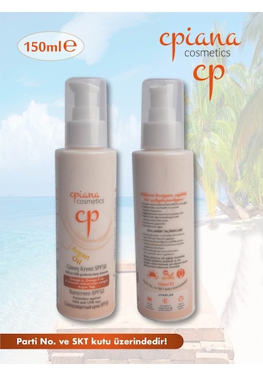 Cpiana Güneş Koruyucu Krem Spf 50+ Argan Yağı 150ml