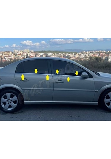 Opel Vectra C Krom Cam Çıtası 2002-2009 4 Parça Paslanmaz  Çelik