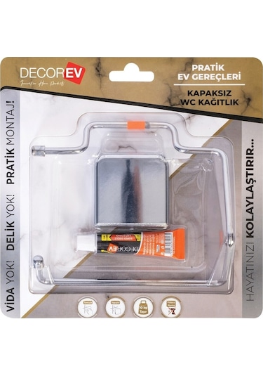 Decorev Dc-4774 Dekoratif Yapıştırmalı Metal Banyo Wc Kağıtlık As