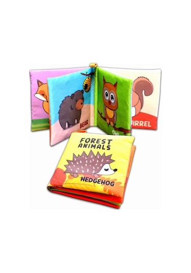 Tox Ingilizce Orman Hayvanları Kumaş Sessiz Kitap E127 Bez Kitap