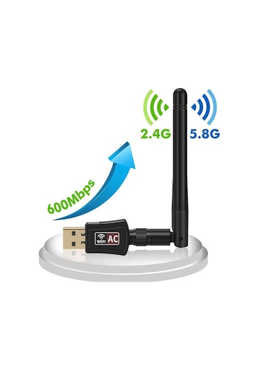 Juo Db600Ac Dual Band 600Mbps USB Wi-Fi Kablosuz Alıcı Ağ Adaptörü