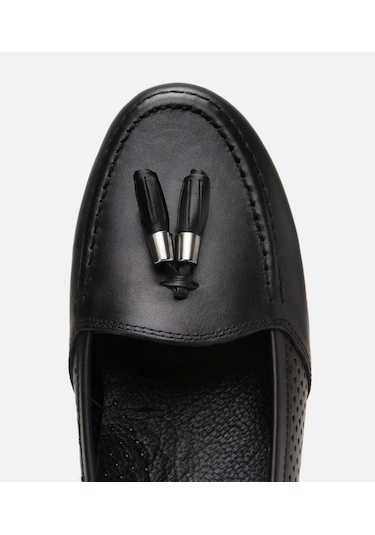 Hotiç Kadın Deri Siyah Püsküllü Dolgu Topuklu Ayakkabı 01ayh309750a100 Siyah