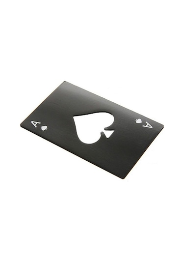 2 Adet Paslanmaz Çelik Şişe Bira Açacağı Poker Oyun Kartı Maça Soda Şişesi Kapağı Açacağı Siyah