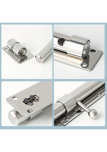 Asılı Kulplu Ve Delikli Dış Kapılar İçin Sürgülü Kapı Kilit Seti, Cr Kaplamalı Paslanmaz Çelik B