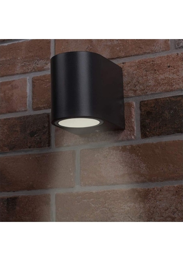 Tek Yönlü İç - Dış Mekan Dekoratif Siyah Aplik - Amber Rengi Siyah