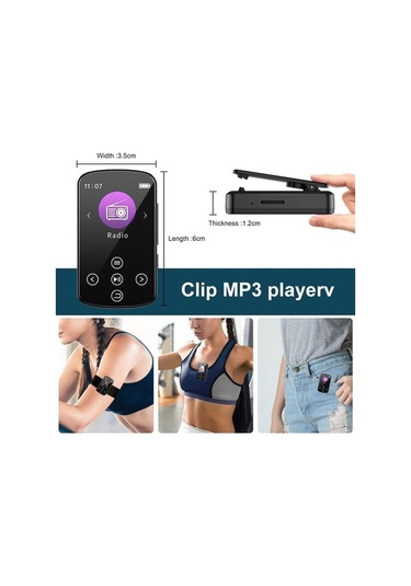 Flybuy Bluetooth 5.4 Kablosuz Mp3 Çalar - 1.5 İnç Dokunmatik Ekran, Fm Radyo, Ses Kayıt, Spor Ve Seyahat İçin Taşınabilir Müzik Çalar