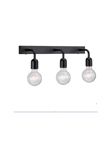 Riolight Retro,rustik,vintage 3xe27 Duylu Siyah Metal Gövde Duvar Siyah