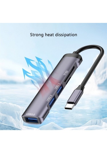 Sones T505 Dizüstü Bilgisayar Telefon Adaptörü Type-c - Usb2.0x2 + Usb3.0 + Tf / Sd Kart Yuvaları Usb Hub