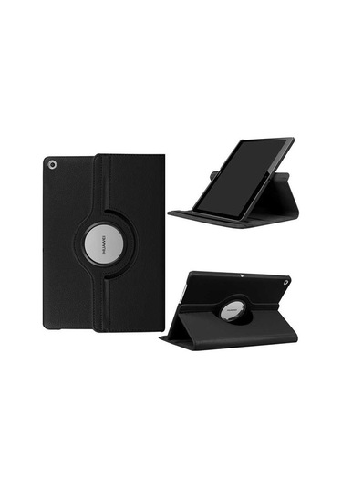 Huawei Uyumlu T3 7 Inc Zore Dönebilen Standlı Kılıf-Siyah