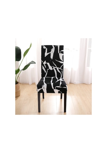 Sandalye Kılıfları 2'li Set Sandalye Kılıfı Esnek Çıkarılabilir Yıkanabilir Yemek Sandalyesi Koruyucu Oturma Yeri Siyah Fırtına/2 Parça