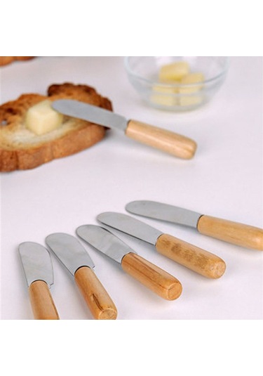 Cemre 6'lı Ahşap Sap Tereyağ Bıçağı Ahşap