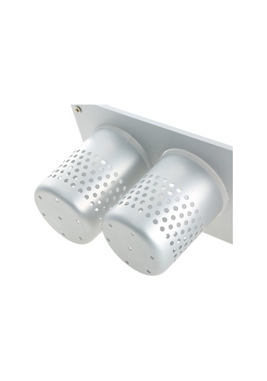 Moveevo Çok Amaçlı Alüminyum Düz Tutucu Stand Raf Depolama Düzenleyici Duvara Monte Saç Kurutma Makinesi 2 Bardaklı Banyo