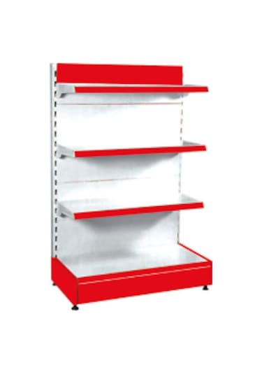 Mekoraf 1.Kalite Tek Taraflı Market Rafı H:135Cm 4 Katlı Beyaz