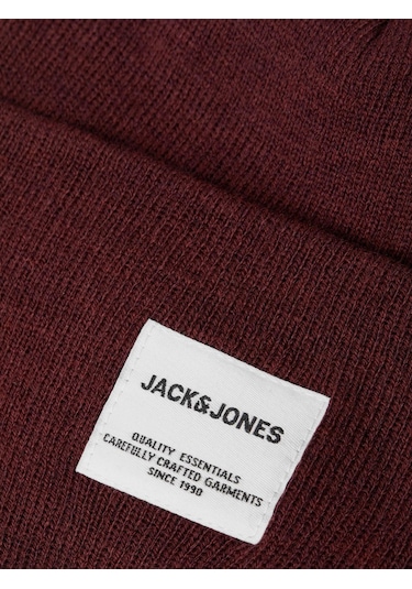 Jack & Jone Jaclong Knit Beanie Noos Erkek Bere-27108 - Bordo