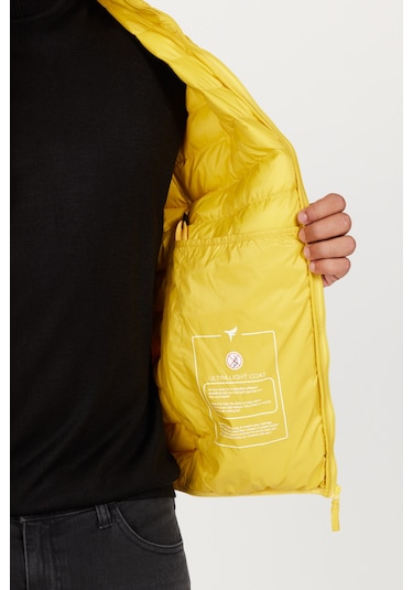 Erkek Sarı Standart Fit Normal Kesim Dik Yaka Mont Sarı