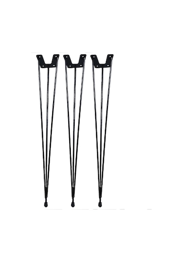 Firkete Tel Sehpa Ayağı Siyah (3 adet - 54 cm.)