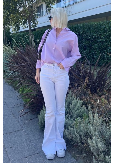 Madmext Mad Girls Lila Oversize Gömlek Mg1369-lila Lila