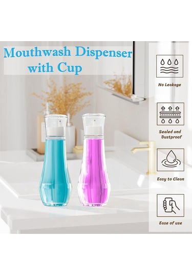 Dofolink 2'li Cam Çilek Suyu Dispenseri Seti - 260ml Kapasite, Şeffaf, Ev/banyo Kullanıma Uygun, Bpa Free, Dayanıklı Tasarım Diğer