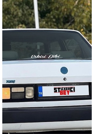 Eskisi Gibi Arka Cam Yazısı Özel Yeni Sticker Beyaz 25 3 Cm